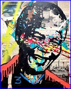 Corbellic Expressionism 16x20 Nelson Mandela Vintage Large Canvas Collector Art
