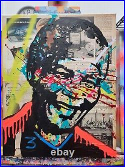 Corbellic Expressionism 16x20 Nelson Mandela Vintage Large Canvas Collector Art