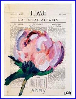 Corbellic Impressionism Vintage Time Magazine Floral Contemporary Decor Artwork