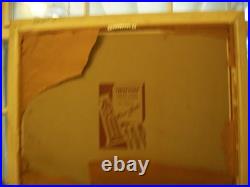 Cowboy at Sunset Western Art Painting Signed R. P. L. VTG Framed Canvas Board