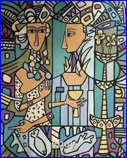 Cundo Bermúdez vintage oil painting hand signed Canvas