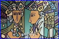 Cundo Bermúdez vintage oil painting hand signed Canvas