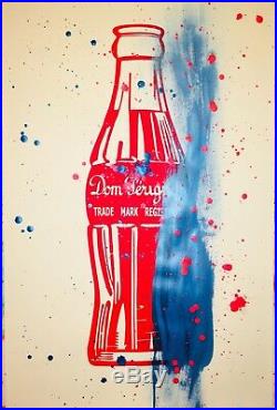 DOM PERIGNON SODA POP VINTAGE PAINTING MR CLEVER ART banksy brainwash warhol red