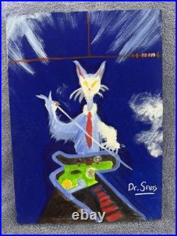 DR. SEUSS painting oil on canvas signed stamped vintage