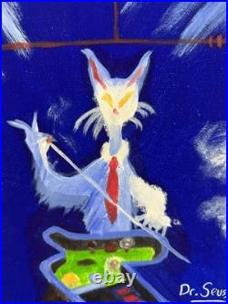 DR. SEUSS painting oil on canvas signed stamped vintage