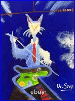 DR. SEUSS painting oil on canvas signed stamped vintage