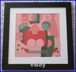 D'ambly Vintage Abstract Modernist Painting MID Century Pop Art Geometric Signed