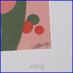 D'ambly Vintage Abstract Modernist Painting MID Century Pop Art Geometric Signed