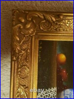 David Berger Oil Painting Still Life Framed Listed Artist Signed 9.5x7.5 VTG