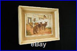 Dennis Gilbert (British, b. 1922) Small Modern Signed Oil Painting, Vintage Gift