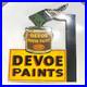 Devoe House Paint 1754 Porcelain Vintage Enamel Sign Die Cut Hardware 13.5x16