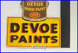 Devoe House Paint 1754 Porcelain Vintage Enamel Sign Die Cut Hardware 13.5x16 Devoe House Paint 1754 Porcelain Vintage Enamel Sign Die Cut Hardware 13.5x16