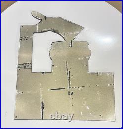 Devoe House Paint 1754 Porcelain Vintage Enamel Sign Die Cut Hardware 13.5x16