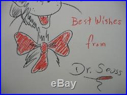 Dr. Seuss original found vintage drawing painting art signed, The Cat in the Hat