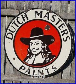 Dutch Masters Paints 2-Sided Porcelain Sign DSP Paint Store Rack Display Vintage