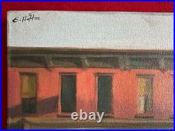 EDWARD HOPPER oil painting on canvas, vtg stamped signed