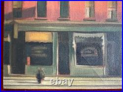 EDWARD HOPPER oil painting on canvas, vtg stamped signed
