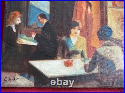 EDWARD HOPPER oil painting on canvas, vtg stamped signed