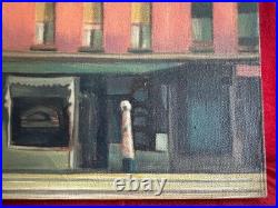 EDWARD HOPPER oil painting on canvas, vtg stamped signed