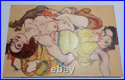 EGON SCHIELE OIL ON CANVAS PAINTING Signed And Stamped Vtg Art