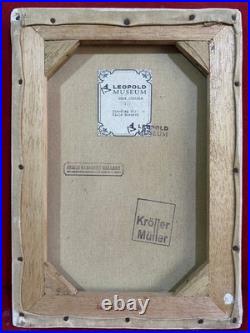 EGON SCHIELE oil painting on canvas, vtg stamped signed