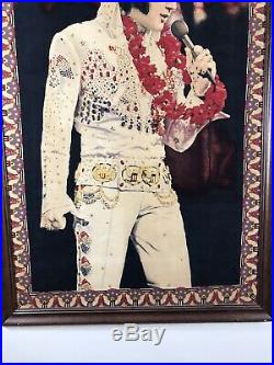 ENORMOUS Elvis Presley Hawaii Jumpsuit Velvet Painting/Portrait 56x38 Vintage