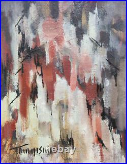 EXCEPTIONAL vintage 1960s MID CENTURY MODERN signed ABSTRACT PAINTING MCM