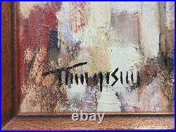 EXCEPTIONAL vintage 1960s MID CENTURY MODERN signed ABSTRACT PAINTING MCM