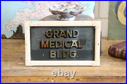 Early C20th Vtg Antique Reverse Painted Glass 18 Medical Hospital Doctor Sign