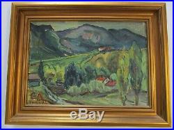 Edmond Wingen Painting Antique Vintage Impressionism Rolling Hills Landscape Mod