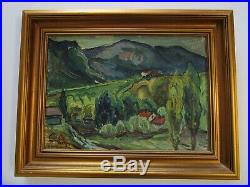 Edmond Wingen Painting Antique Vintage Impressionism Rolling Hills Landscape Mod