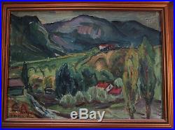 Edmond Wingen Painting Antique Vintage Impressionism Rolling Hills Landscape Mod