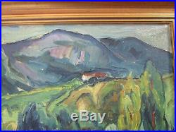 Edmond Wingen Painting Antique Vintage Impressionism Rolling Hills Landscape Mod