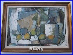 Edward D Turner Painting Expressionism Still Life Abstract Cubist Vtg Modernism