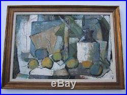 Edward D Turner Painting Expressionism Still Life Abstract Cubist Vtg Modernism