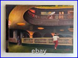 Edward Hopper (Handmade) Oil Painting on canvas signed & stamped VTG-ART UNFRAME