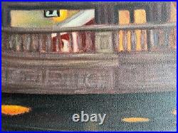 Edward Hopper (Handmade) Oil Painting on canvas signed & stamped VTG-ART UNFRAME