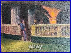 Edward Hopper (Handmade) Oil Painting on canvas signed & stamped VTG-ART UNFRAME