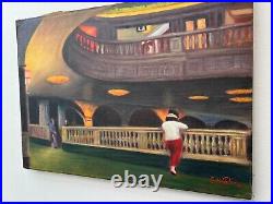 Edward Hopper, handmade oil on canvas, signed, (Unframed) 50x70 cm vtg art