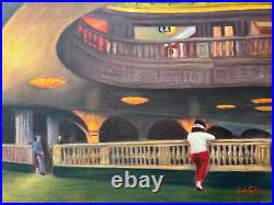 Edward Hopper, handmade oil on canvas, signed, (Unframed) 50x70 cm vtg art