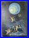 El bosco oil painting on canvas, vtg stamped signed