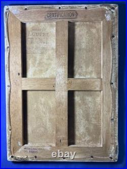 El bosco oil painting on canvas, vtg stamped signed