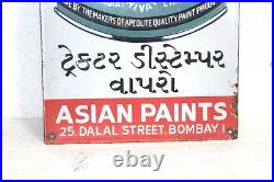 Enamel Signboard Vintage Tractor Distemper Asian Paint Ad Porcelain PG-11