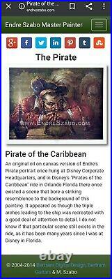 Endre Szabo The Pirate Painting ORIGINAL Disneyland -Pirates Of The Caribbean