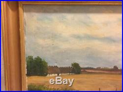 Enevoldsen 3/8-1948 Danish Farm Landscape Canvas Oil Painting 55 x 74 cm