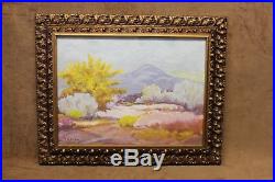 Estate Found Vintage Oil Painting Spring in the Desert Signed