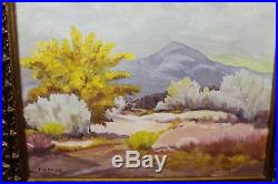 Estate Found Vintage Oil Painting Spring in the Desert Signed