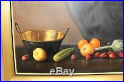 Estate Found Vintage Oil Painting on Canvas Fruits on Table Signed F. Antonio