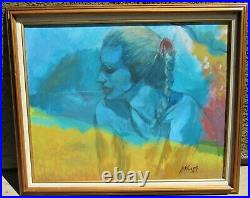 Exceptional Large Vintage Signed Modernist Acrylic Painting