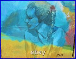 Exceptional Large Vintage Signed Modernist Acrylic Painting